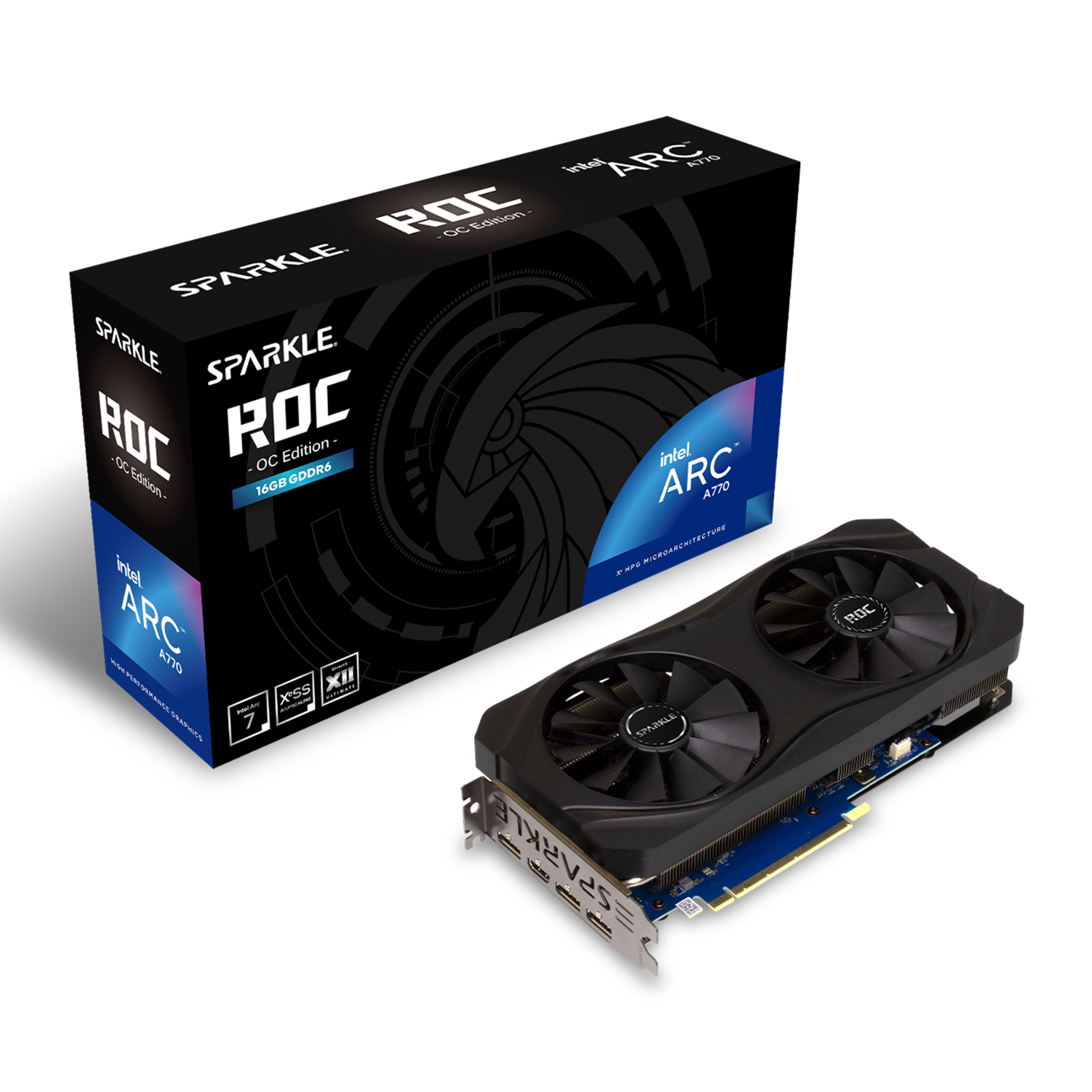 Card màn hình VGA Sparkle Intel ARC A770 ROC OC Edition 16GB DDR6 Black