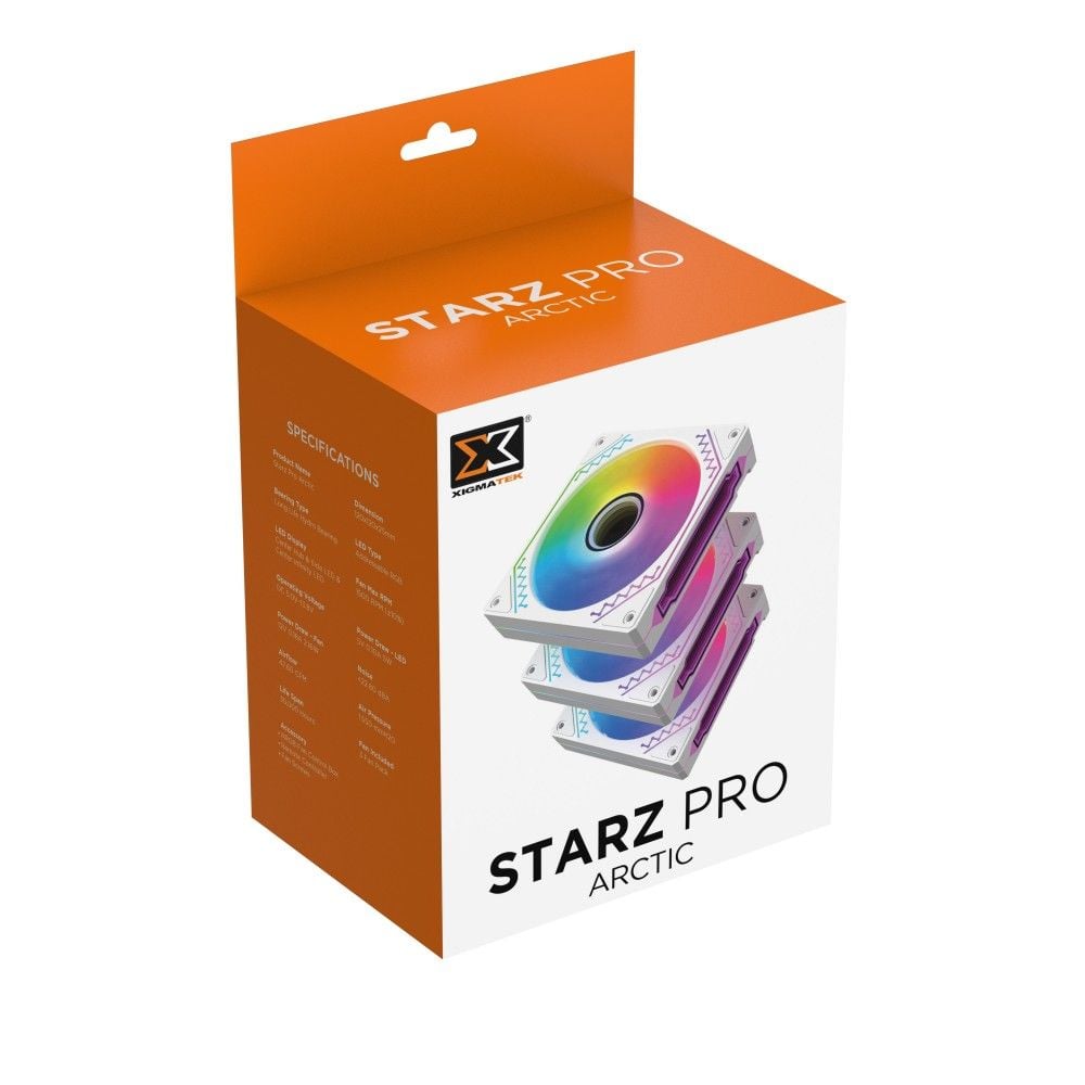 Fan Case Xigmatek StarZ Pro Artic - Trắng | ARGB, kit 3 fan 120mm