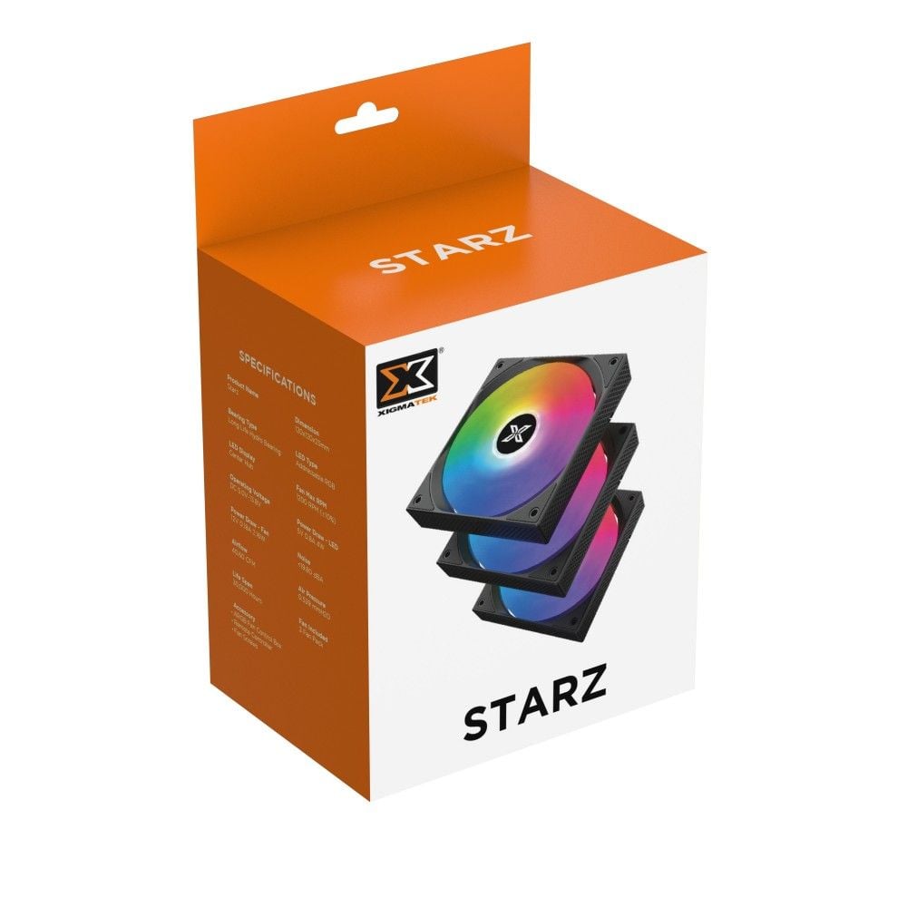 Fan Case Xigmatek StarZ - Đen | ARGB, kit 3 fan 120mm