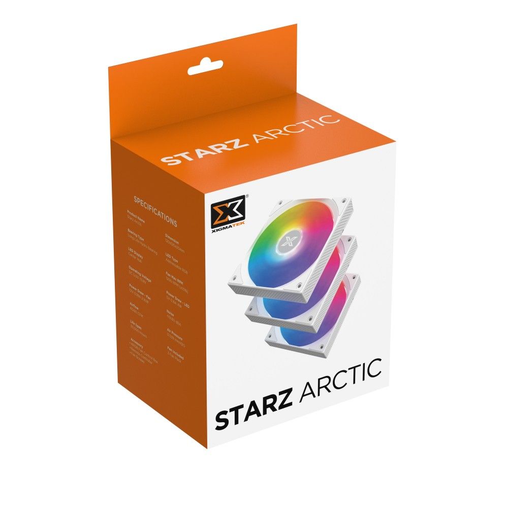 Fan Case Xigmatek StarZ Artic - Trắng | ARGB, kit 3 fan 120mm