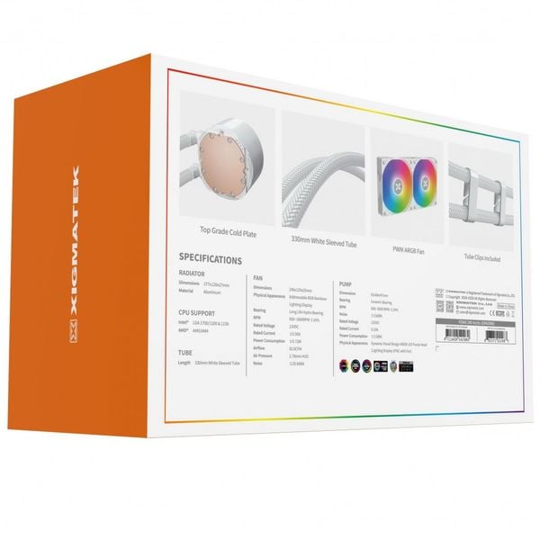  Tản nhiệt nước Xigmatek Fenix 240 White | ARGB, Trắng 