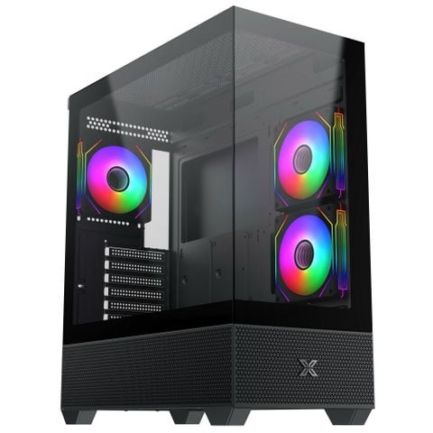 Thùng máy Xigmatek Alphard ATX - Đen | Kèm sẵn 3 fan (EN 43796)