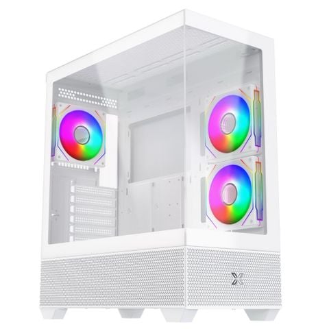 Thùng máy Xigmatek Alphard ATX - Trắng | Kèm sẵn 3 fan (EN 43826)