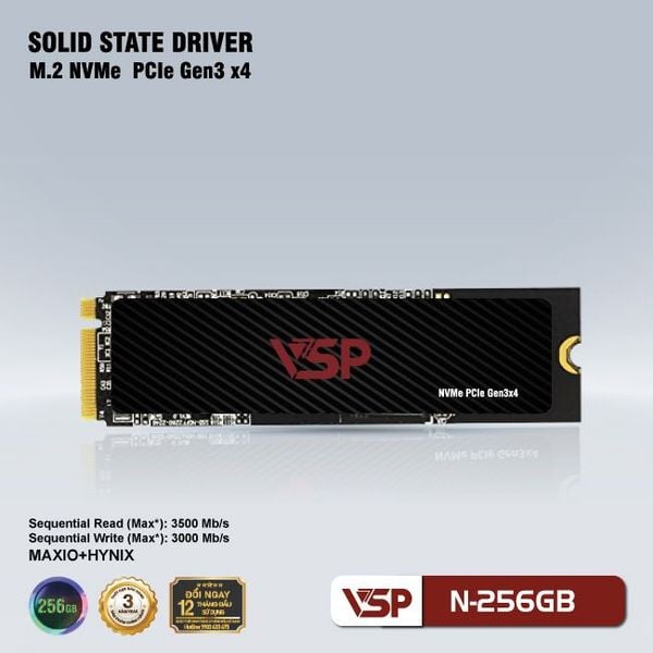  Ổ cứng SSD VSP N 256GB | PCIe Gen3 x4 NVMe, M.2 2280 