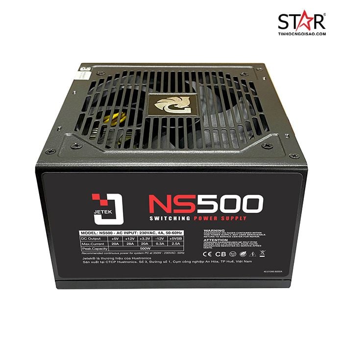 Nguồn Jetek STAR Power NS500 500W + Dây Nguồn