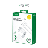  Bộ sạc nhanh Veggieg V-M101 PD20W + Cáp Type C 1.2M (Chuẩn EU) 