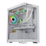  Thùng máy Centaur Lumix - Trắng | Khung ghép vô cực, Micro ATX, sẵn 3 fan RGB 
