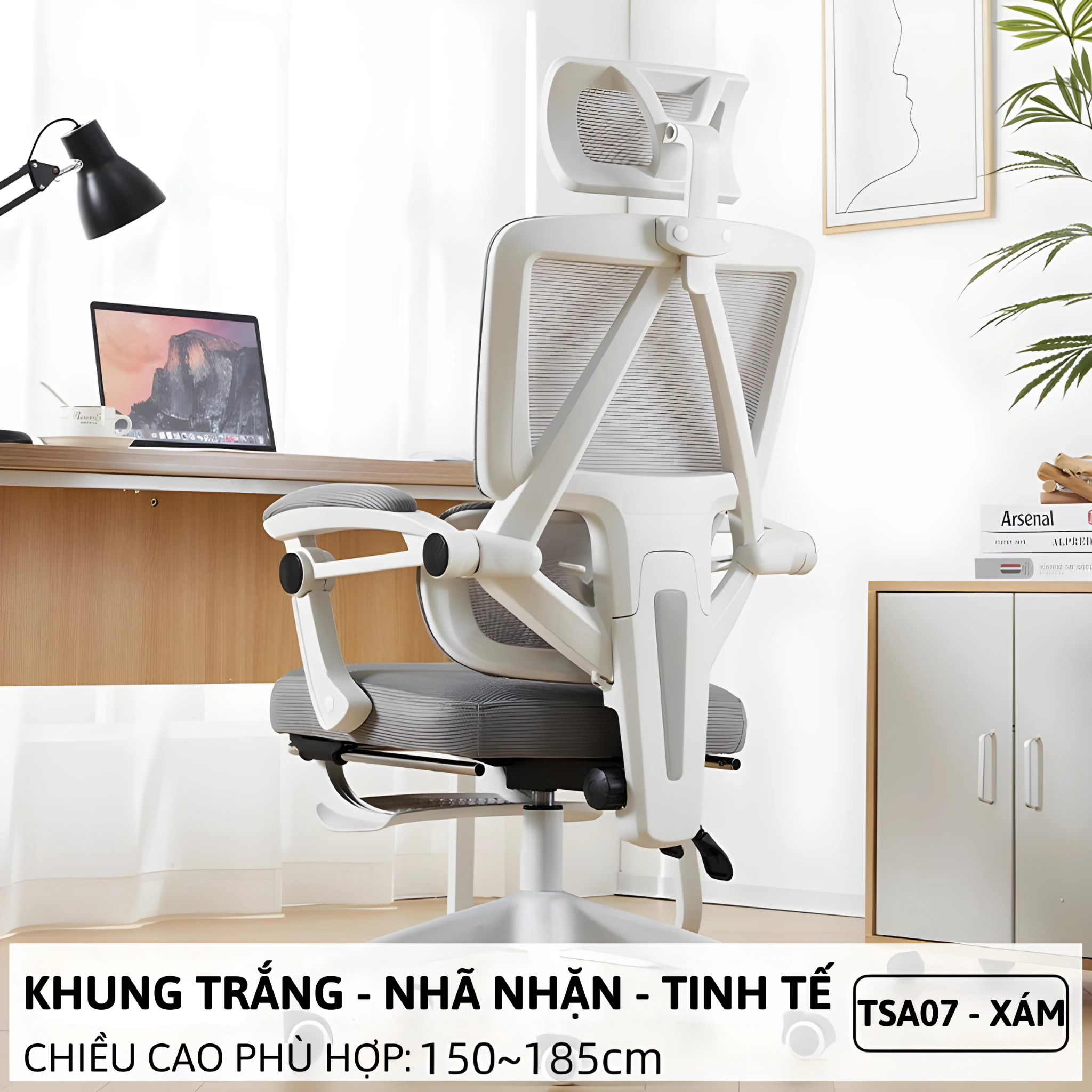 Ghế công thái học TSA07 | Xám