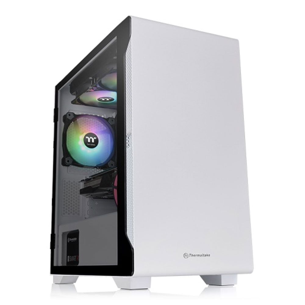 Thùng máy Case Thermaltake S100 Tempered Glass Snow Trắng (Kèm Sẵn 1 Fan Đen)