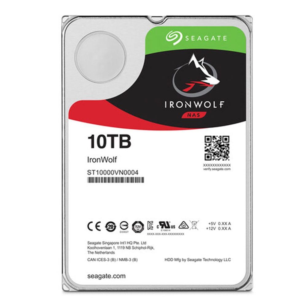 Ổ CỨNG HDD 10TB SEAGATE IRONWOLF ST10000VN000 (SATA 3, 3.5 inch, 7200RPM , 256MB CACHE)