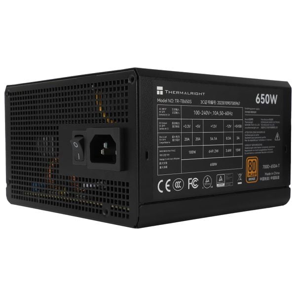  Nguồn máy tính Thermalright Tb-650S 80 Plus bronze Atxb.0 - Đen | Non Modular, ATX 