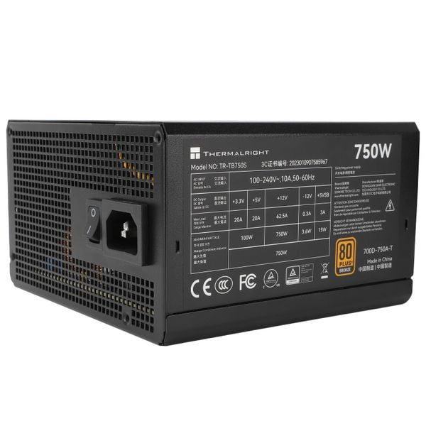  Nguồn máy tính Thermalright Tb-750S 80 Plus bronze Atxb.0 Pcie5.0 (Nk) - Đen | Non Modular, ATX 