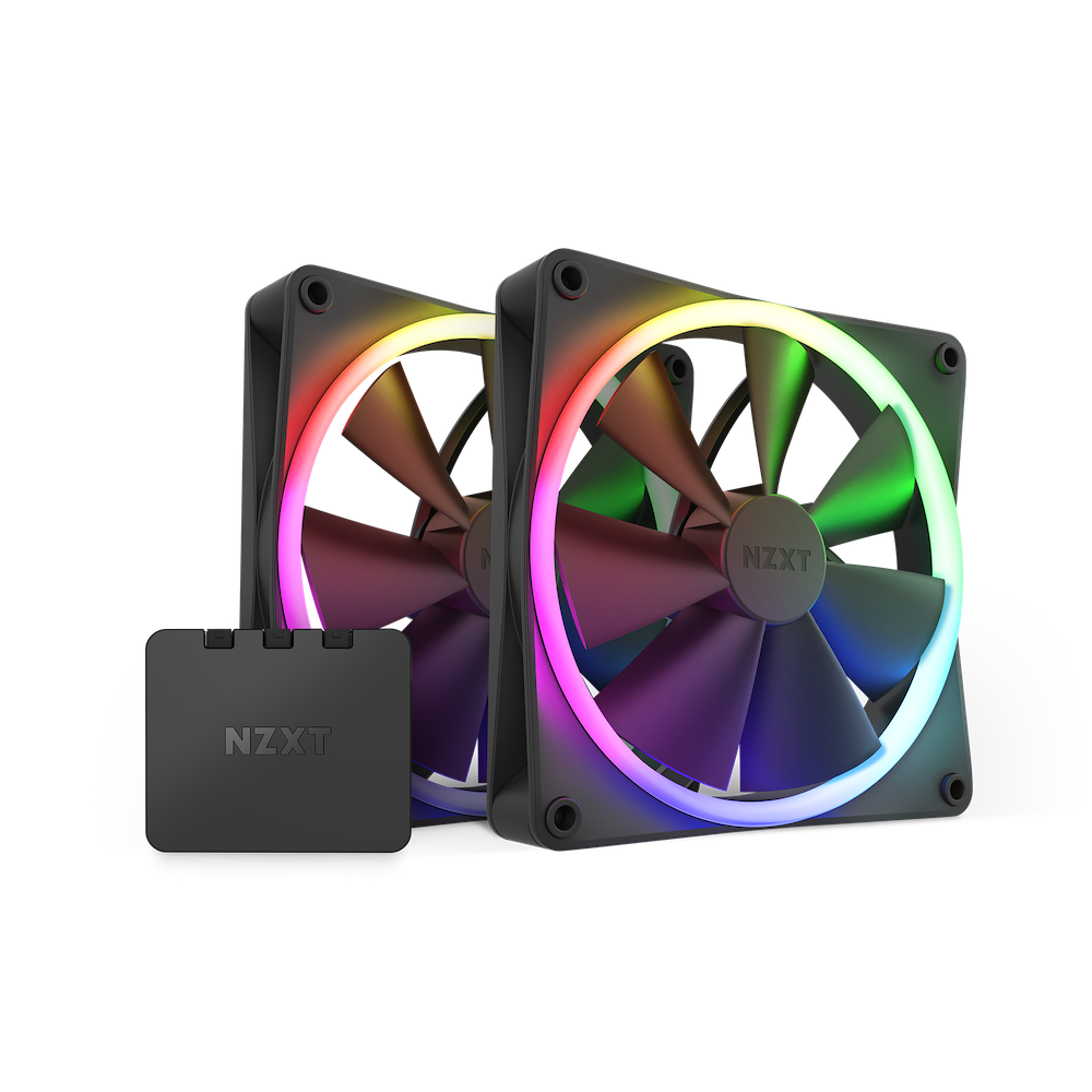 Fancase NZXT F140 RGB Twin Pack | Bộ 2 Fan RGB, Kèm HUB, Black/White