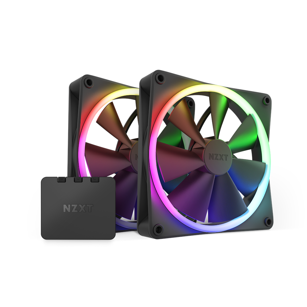 Fancase NZXT F140 RGB Twin Pack | Bộ 2 Fan RGB, Kèm HUB, Black/White
