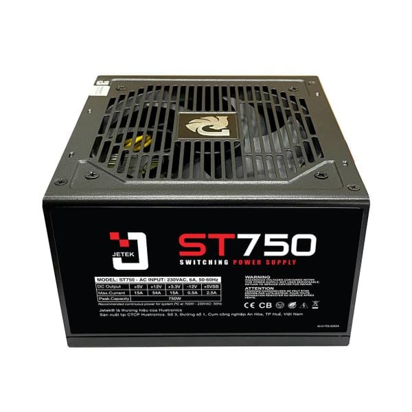  Nguồn máy tính Jetek J Series 750W (ST750 ATX 12V PFC) | Non Modular, ATX 