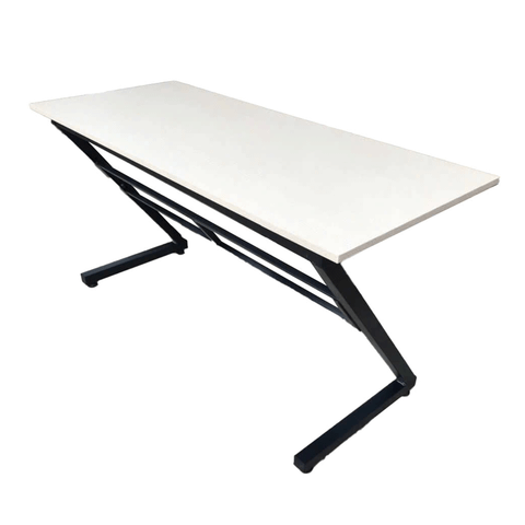 Bàn Gaming chữ Z 1m4 | Khung đen, mặt trắng