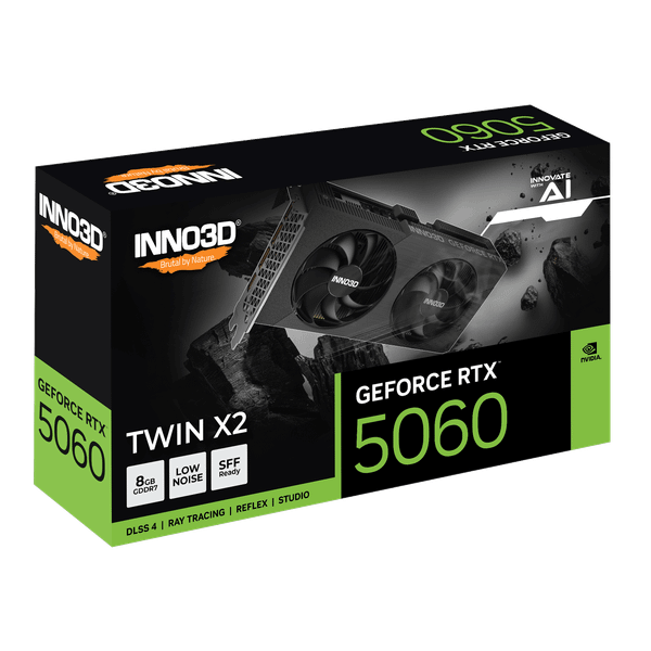  Card màn hình NVIDIA GeForce RTX 5060 INNO3D TWIN X2 | 8GB GDDR7, 3840 CUDA, 550W 
