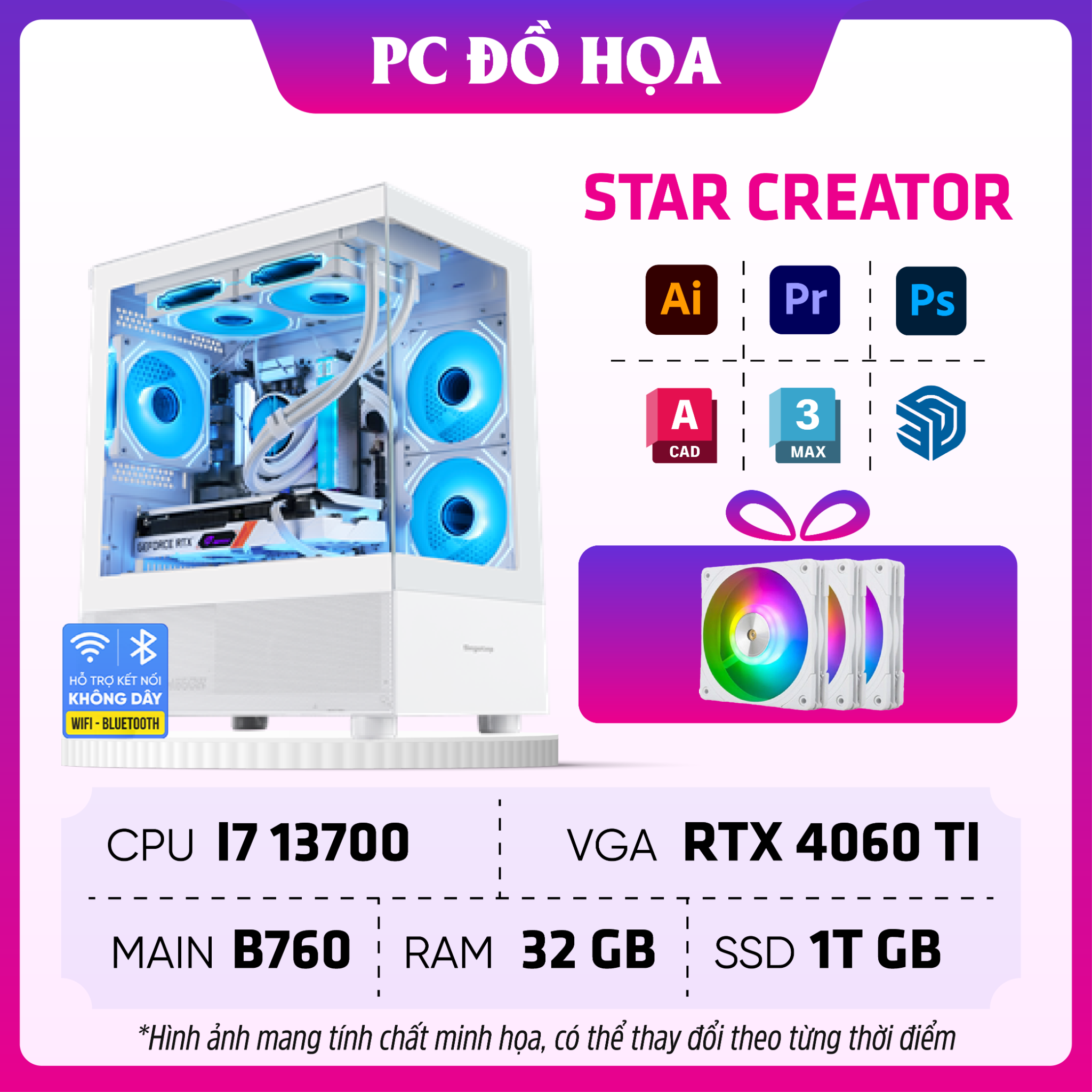 PC Đồ Họa STAR | I7 13700, RTX 4060Ti, Intel