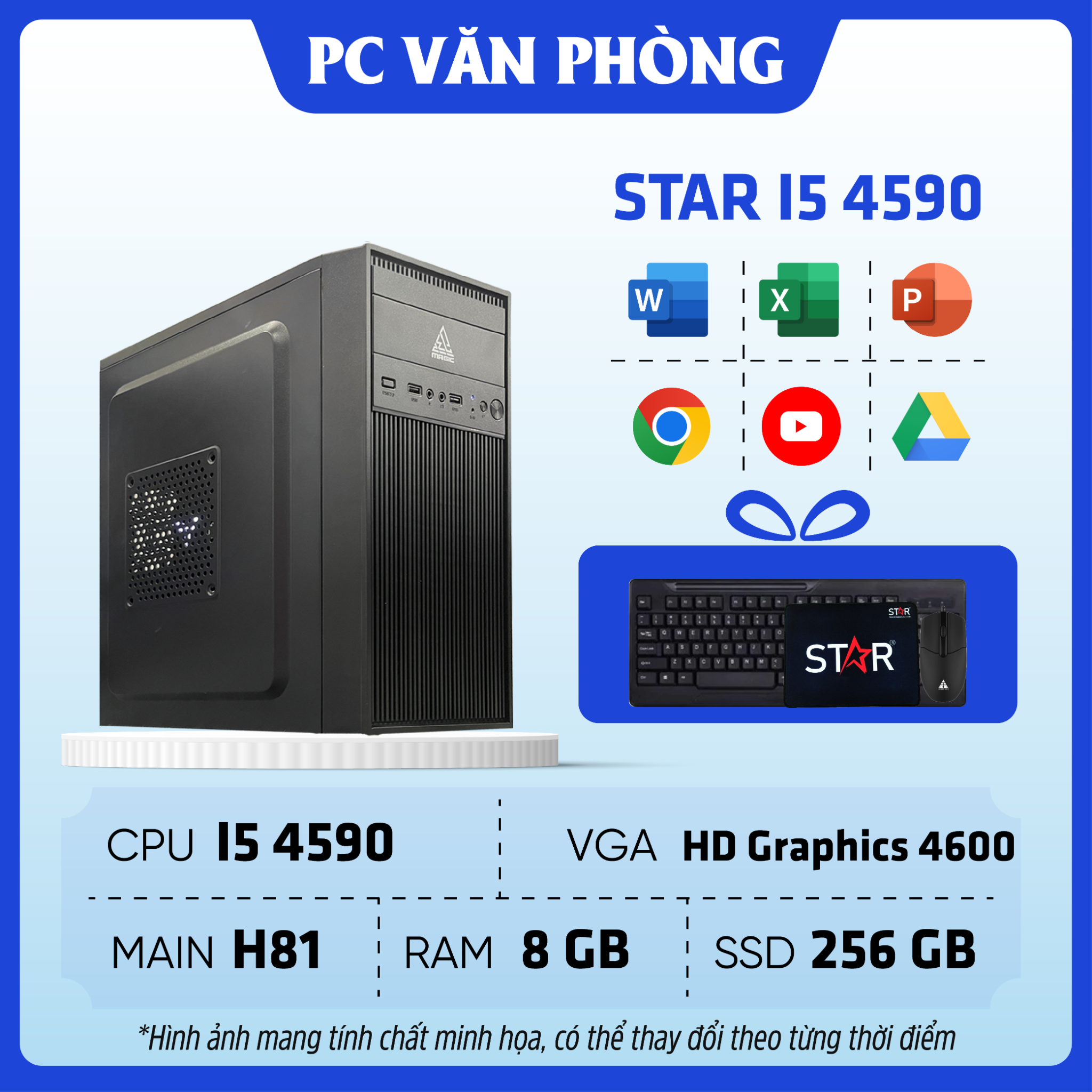 PC Văn Phòng STAR | I5 4590/ RAM 8GB/ SSD 256GB, Intel