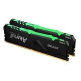  Ram DDR4 Kingston 16GB 3200Mhz HyperX Fury Beast RGB (2x 8GB) (KF432C16BBAK2/16) 
