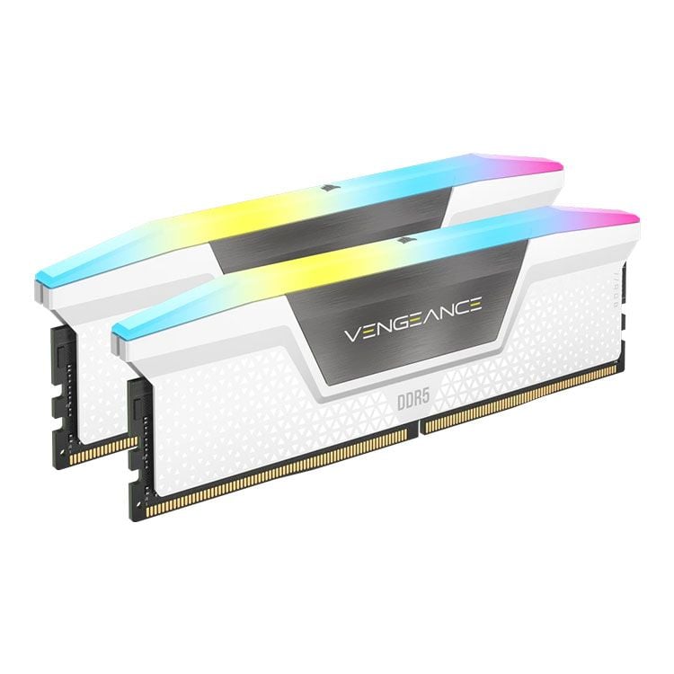 Ram Corsair VENGEANCE RGB 64GB | 2x32GB, DDR5 DRAM, 5600MT/s CL36 Memory Kit - White (CMH64GX5M2B5600C36W)