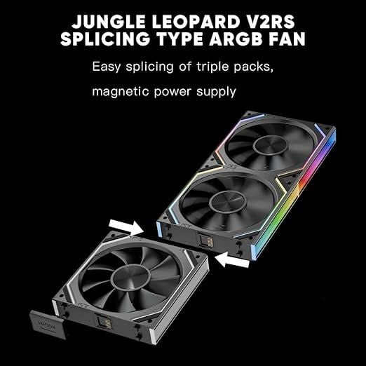  Quạt tản nhiệt PC Leopard V2RS | Kit 3 fan 120mm, ARGB, Gió ngược, Đen 