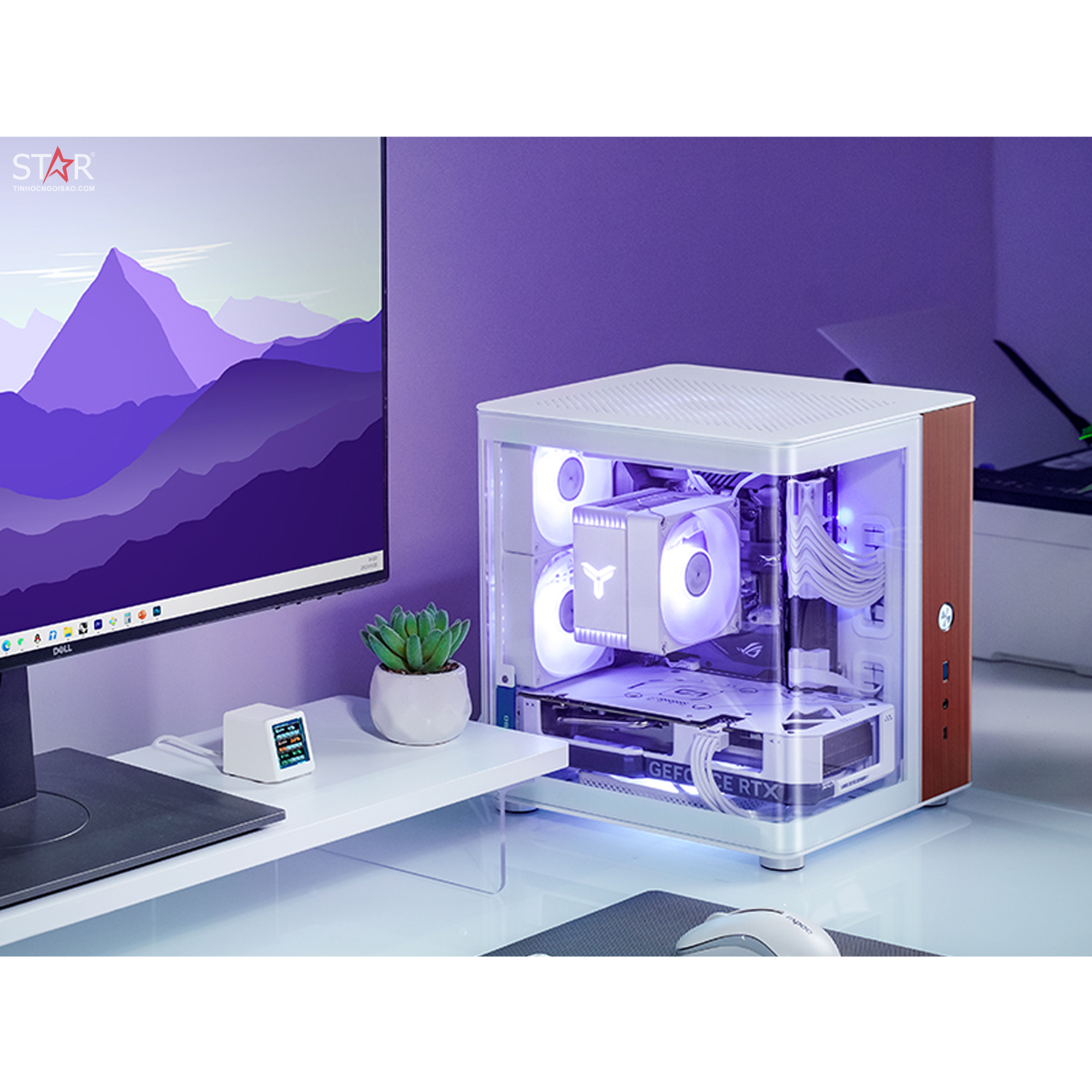 PC Gaming STAR Gwen While | Intel i5 14400F \ RTX 4060\ B760I WIFI\ RAM 32GB\ SSD 500GB