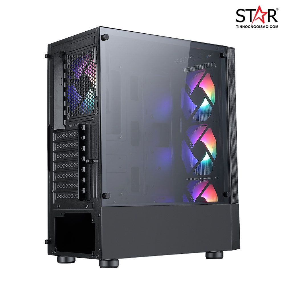 Thùng máy Case Jetek Game – R3 Black (Tặng 3 Fan RGB)