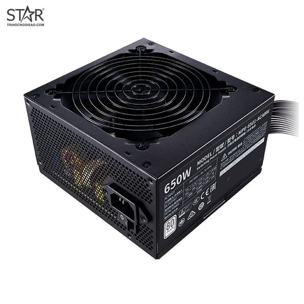  Nguồn máy tính Cooler master MWE 650W White 80 Plus 230V (MPE-6501-ACABW-EU) + Dây Nguồn | Non Modular, ATX 