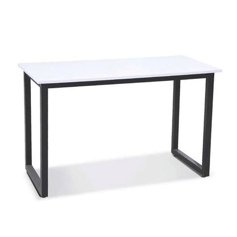 Bàn Gaming chữ U 1m4 | Khung đen, mặt trắng