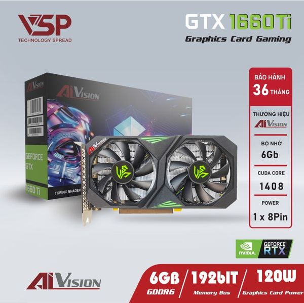  Card màn hình AIVISION GTX  1660Ti 6GB OC 