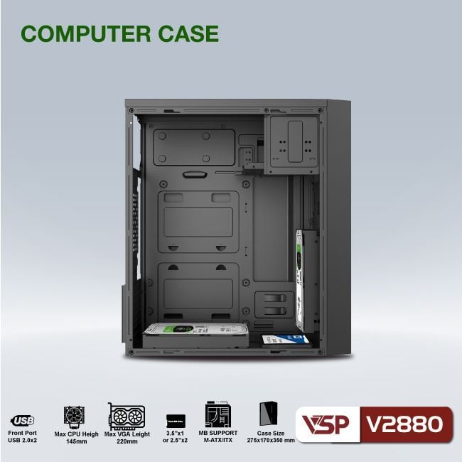 Thùng máy Case VSP V2880 | Micro-ATX