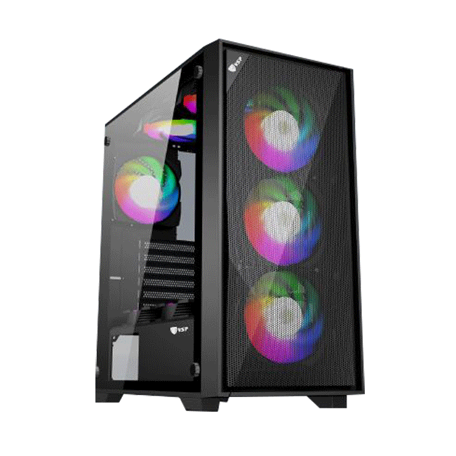 Thùng máy Case VSP Gaming FA-01 - Black | Support E-ATX, Workstation, Không kèm fan
