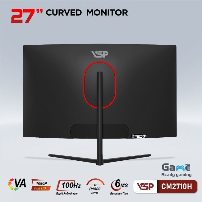 Màn hình VSP CM2710H | 27 inch, Full HD, VA, 100Hz, 6ms, cong