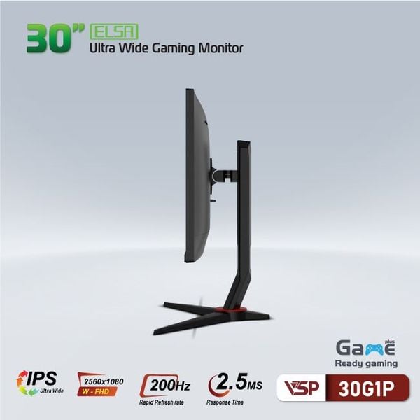  Màn hình VSP ELSA 30G1P - Black | 30 inch, WFHD, IPS, 200hz, 2.5ms, phẳng 