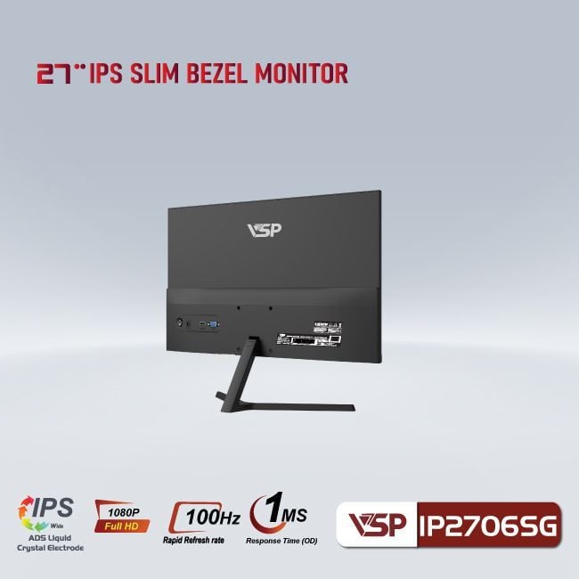 Màn hình Gaming VSP IP2706SG - Đen | 27 inch, Full HD, IPS, 100Hz, 1ms, phẳng