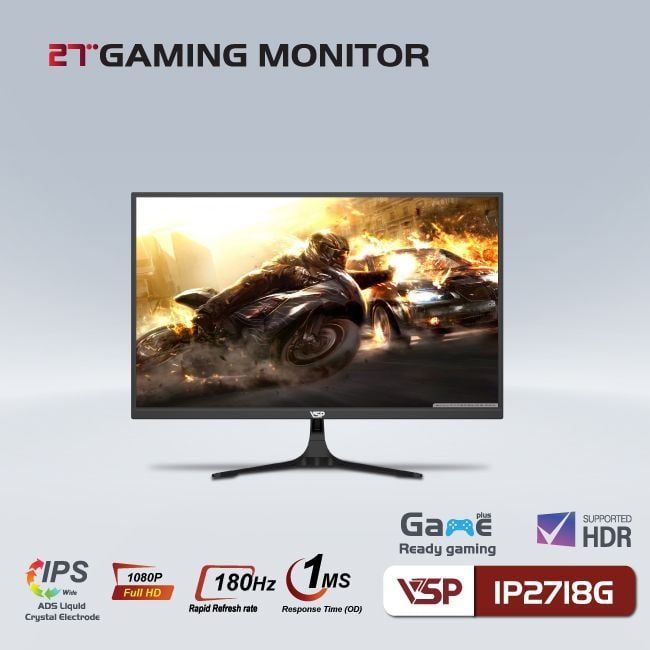 Màn hình Gaming VSP IP2718G | 27 inch, Full HD, IPS, 180Hz, 5ms, phẳng