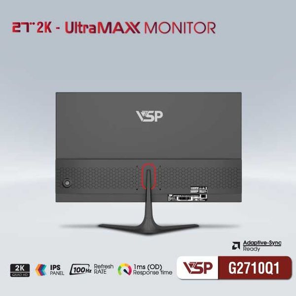  Màn hình Văn phòng VSP G2710Q1 | 27 inch, 2K/QHD, 100Hz, IPS 