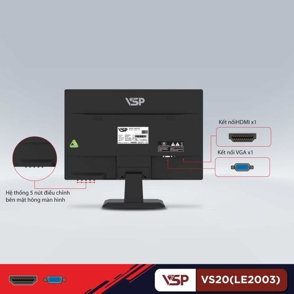  Màn hình Văn phòng VSP VS20 | 19.5 inch, HD+, 75Hz, TN 