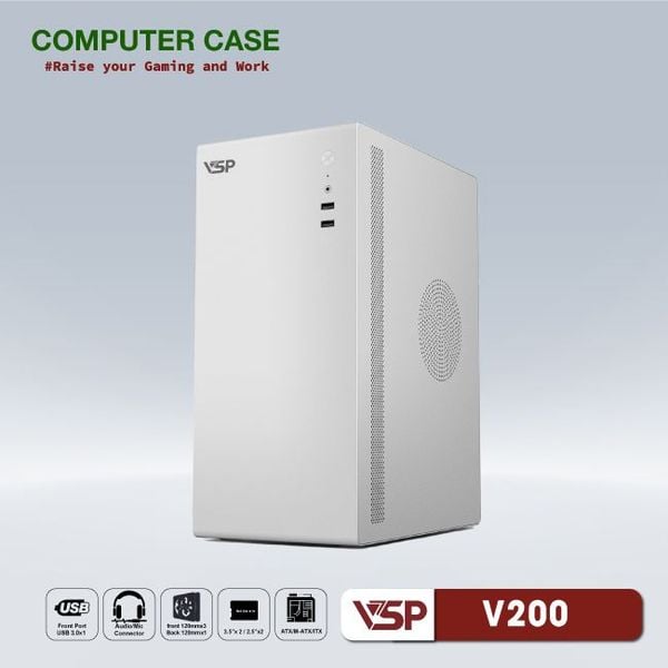  Thùng máy VSP V200 - Trắng Bạc 