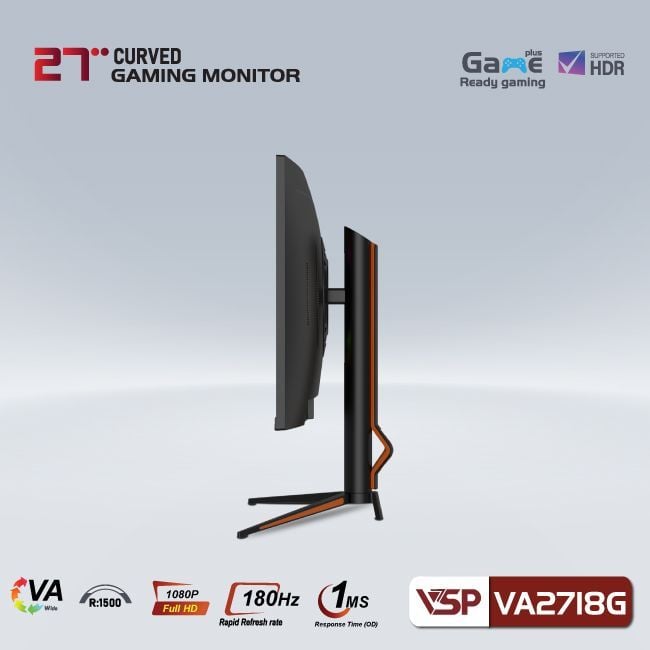 Màn hình Gaming VSP VA2718G | 27 inch, Full HD, VA, 180Hz, 1ms, cong