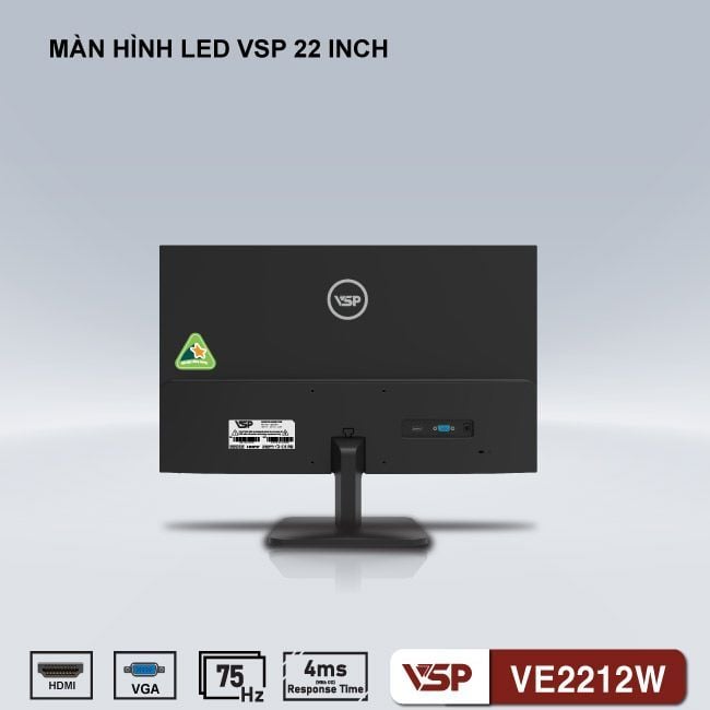 Màn hình VSP VE2212W | 21.5 inch, Full HD, VA, 75Hz, 4ms, phẳng