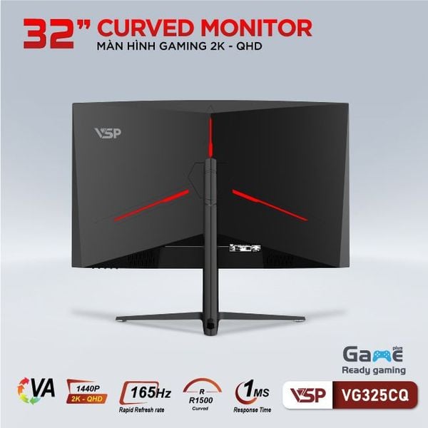  Màn hình Gaming VSP VG325CQ | 32 inch, 2K/QHD, 165Hz, VA 