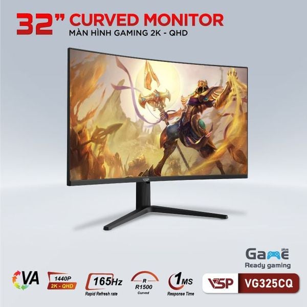  Màn hình Gaming VSP VG325CQ | 32 inch, 2K/QHD, 165Hz, VA 