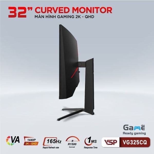  Màn hình Gaming VSP VG325CQ | 32 inch, 2K/QHD, 165Hz, VA 