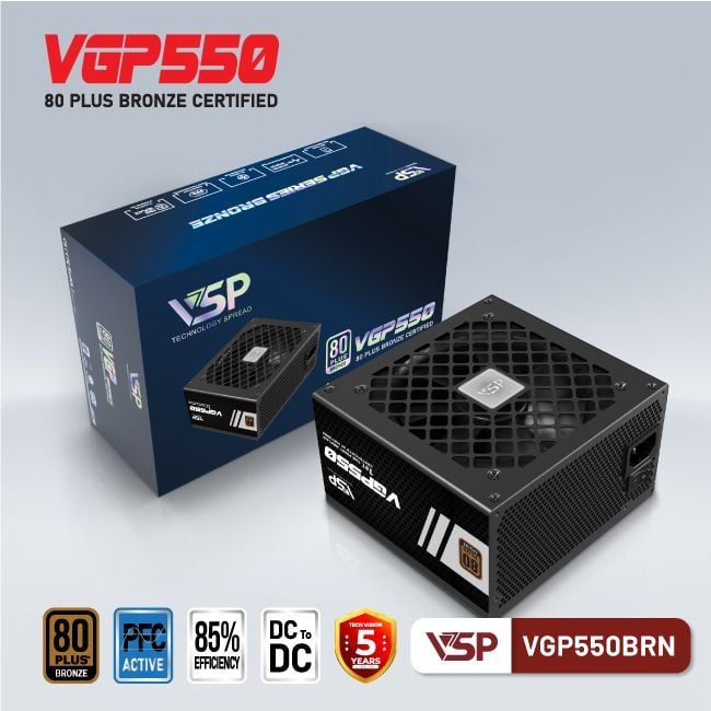 Nguồn VSP VGP550BRN - 80 Plus Bronze - 550W