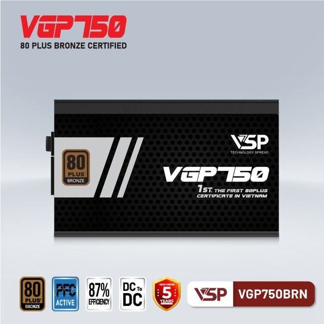 Nguồn VSP VGP750BRN - 80 Plus Bronze - 750W