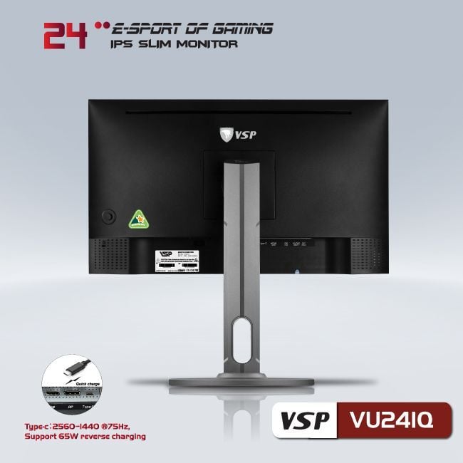 Màn hình VSP VU241Q | 24 inch, 2K, IPS, 75Hz, 7ms, chân xoay