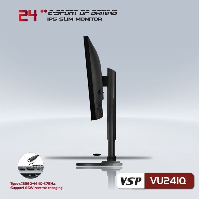 Màn hình VSP VU241Q | 24 inch, 2K, IPS, 75Hz, 7ms, chân xoay