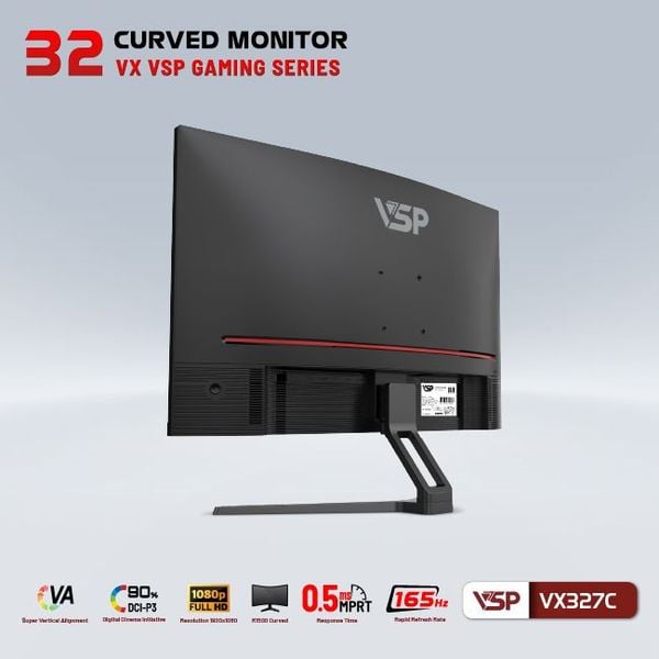 Màn hình Gaming VSP VX327C | 32 inch, FHD, 165Hz, VA 
